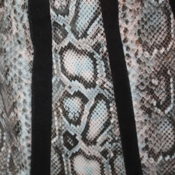 AIMEE KESTENBERG PYTHON LARGE LEATHER HOBO BAG! Black/Aqua/Ivory - Picture 2 of 8